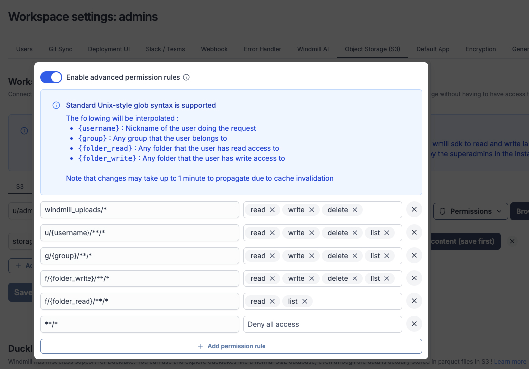 Advanced S3 permissions