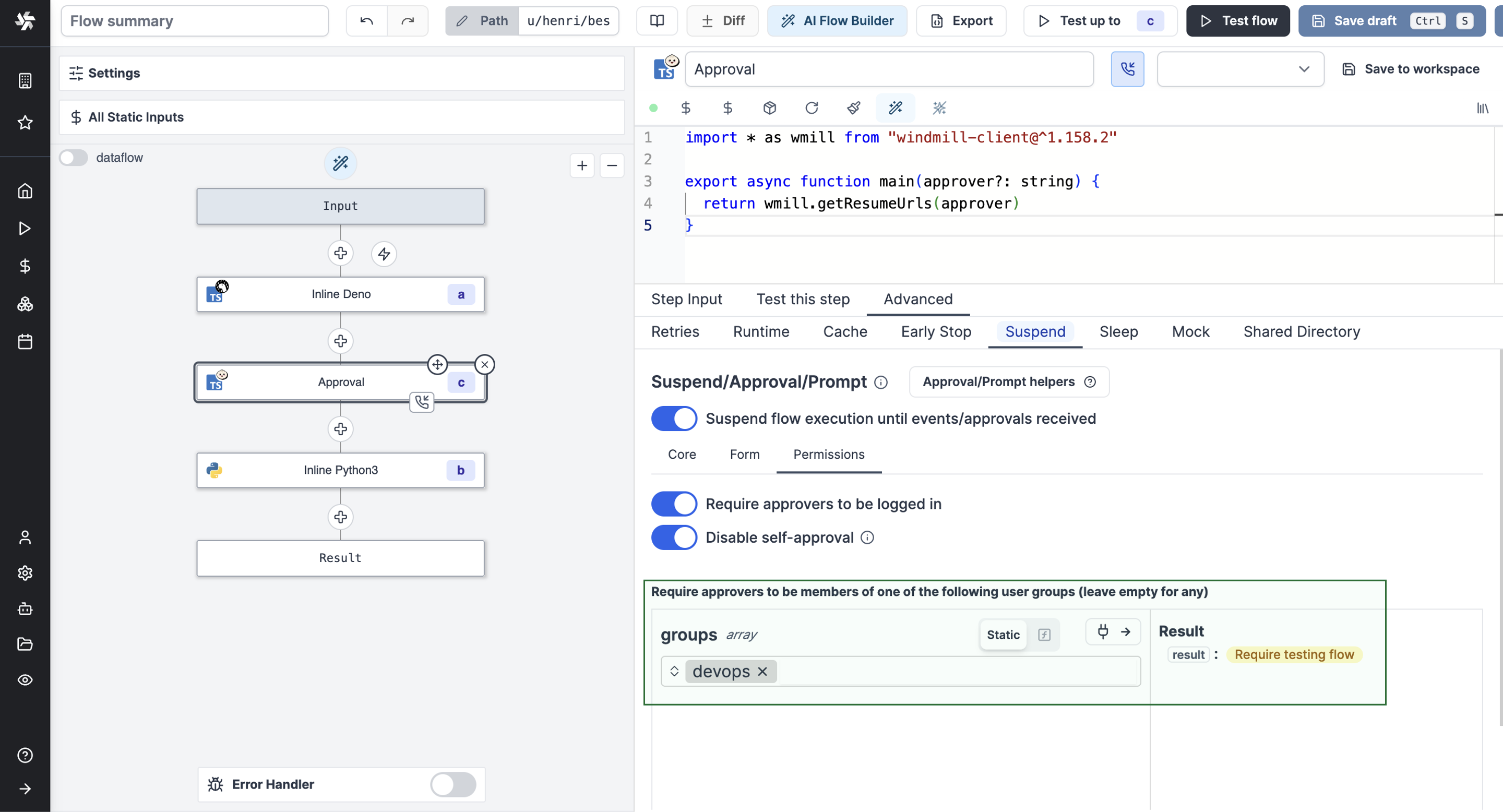 Require approvers to be members of a group Require approvers to be members of a group
