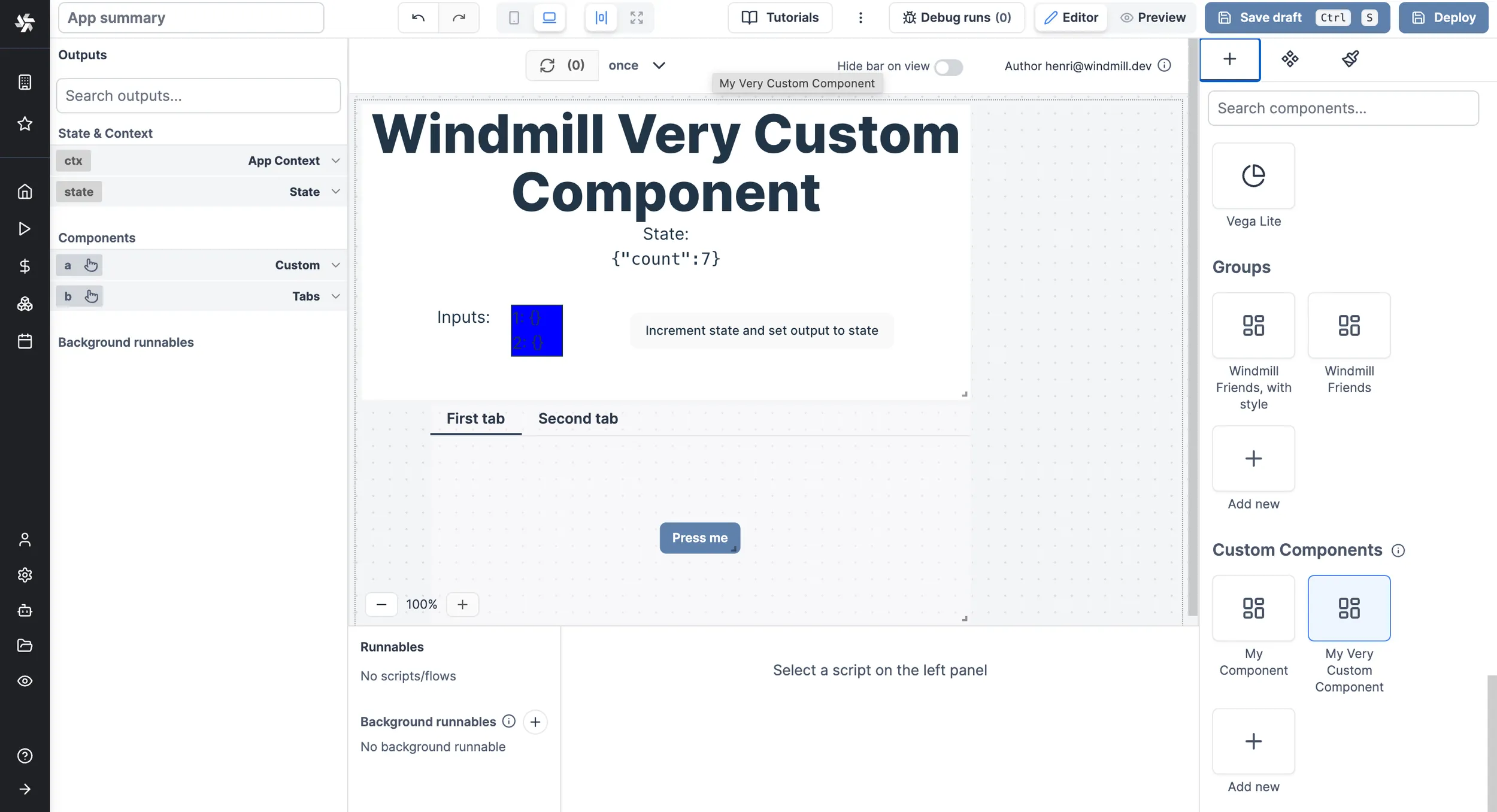 Custom component example Custom component example